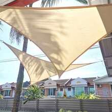1pc Outdoor Sunshade Canopy - High Quality Oxford Fabric, Uv Protection, Triangular Sunshade Canopy With Wind Ropes And Stainless Steel D-Rings, Curved Design Suitable For Garden, Swimming Pool, Backyard, Balcony, Roof, Patio, Beach Tent, Etc - Multicolor - View 6