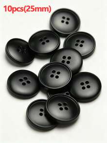 Vintage Imitation Wooden Concave Four-Hole Buttons Multicolor Resin Sewing Fasteners Bulk Supply For Overcoat, Windbreaker, Suit, Handmade Garment Sewing Supplies - black - View 13