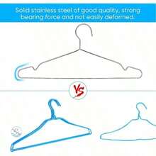 20pcs Stainless Steel Clothing Hangers With Shoulder Grooves: Non-Slip, Durable, Ideal For Coats, Suits, Dresses, And Home Storage - Multicolor - View 5