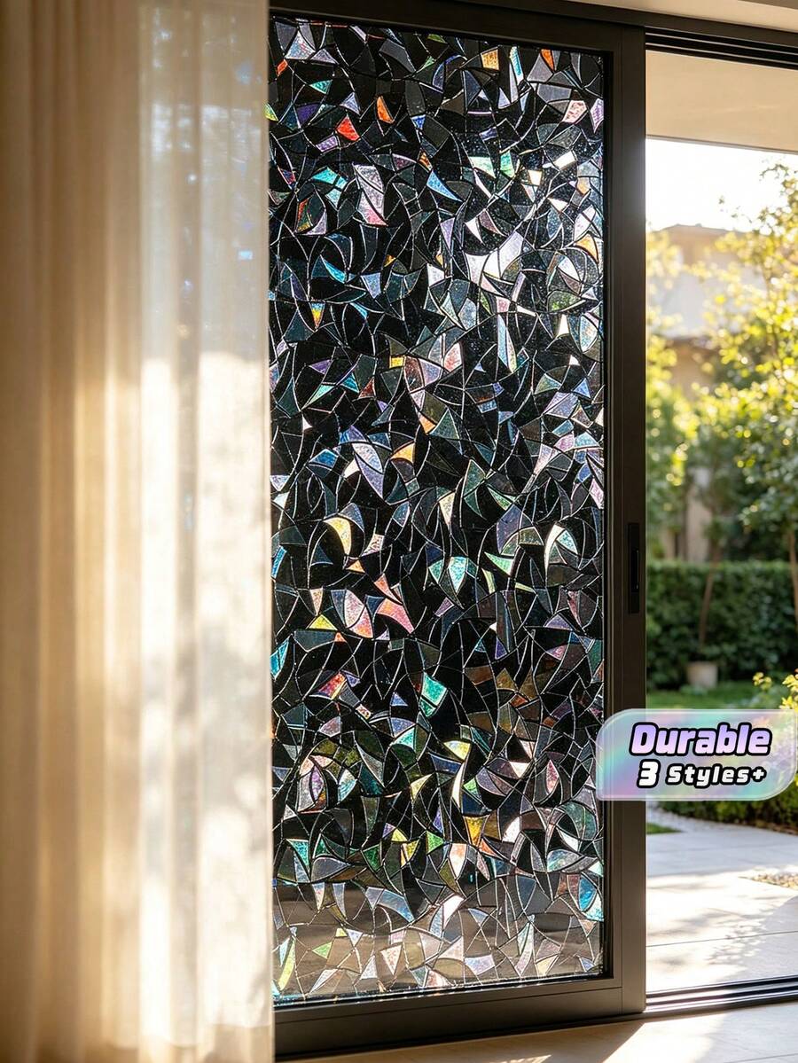 Shading Window Film, Shading Curtain, Tinted Glass Sunshade Privacy Curtain, Suitable For Family Rooms, Creating A Dark Sleep Environment, Controlling Indoor Temperature, No Adhesive Required, Black - Black - View 1