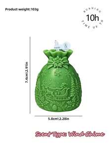 Christmas Embossed Gift Bag With Aromatherapy Candles Featuring Christmas Tree, Elf, Gift, Sleigh, Reindeer, And Snowflake Embossments. Available In 3 Colors: Pink, Green, And Burgundy - Christmas gift bag - View 10