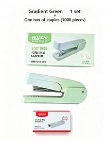 360° Rotating Stapler, Operated Manually, Easy To Use, Suitable For Students And Offices. It Can Hold 20 Sheets Of Paper At A Time. Compatible With 24/6 And 26/6 Staples, Can Staple At The Center Seam, And Can Bind 20 Sheets Of Paper - Multicolor - View 10