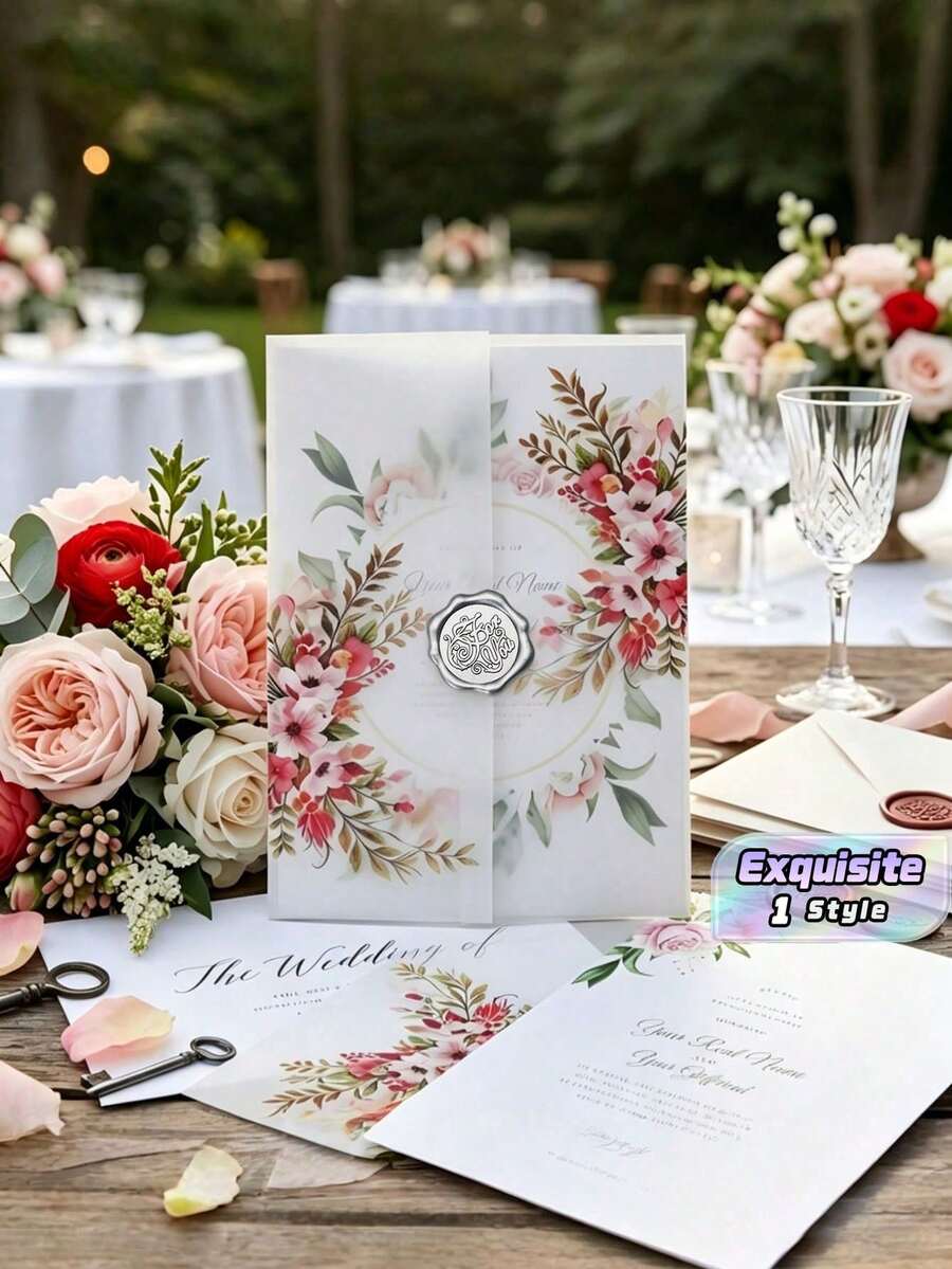 Wedding Invitation Floral Print - multicolor - View 1