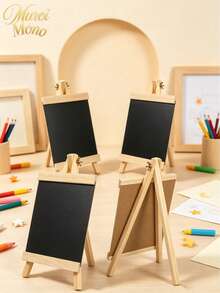 Cirelle 1-Piece Decorative Chalkboard Tabletop Chalkboard Sign-Available In 3 Sizes. Wooden Message Board With Easel, Perfect For Wedding Decorations, Kitchen Menus, Restaurants, And Parties. - 1PC - View 3
