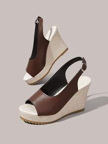 Styleloop Women Platforms & Wedge Sandals Holiday Travel Essential Boho Cowgirl Outfit - Brown leather surface - View 3