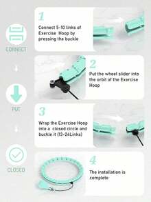 Jkshmyt Weighted Circle For Adult Weight Loss, Exercise Hoop Plus Size 47 Inches/120 Cm, 24 Detachable Links, Fitness Hoop Suitable For Women And Beginners - Multicolor - View 6