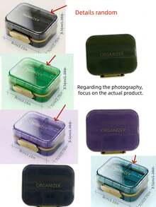 1PC 7 Compartments Portable Lightproof Moisture Proof Travel Pill Organizer Box Small Medicine Storage Case For Home Office Trip Camping Pharmacy Essentials Organization - Multicolor - View 12