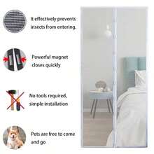 Heavy-Duty Magnetic Screen Door - Self-Sealing, Hands-Free Mesh For Insect Protection, Pet & Youngsters Friendly, Easy Installation With Magnetic Strips, Durable Nylon Material,Hand Wash Only,Insect Barrier Door,Mesh Partition Door,Durable Nylon Mesh - multicolor - View 9