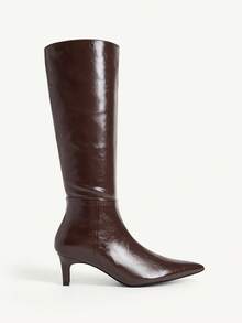 CUCCOO CHICEST Sexy Fashion Pointed Stiletto Casual Versatile Side Zipper Women's Brown Boots And Knee Boots Fall Boots - Coffee Brown - View 1