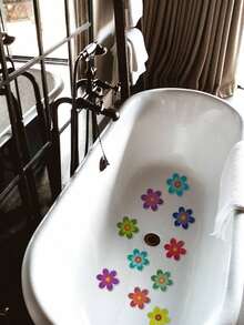 10pcs/20pcs Assorted Size Flower-Shaped Non-Slip Bath Tub Decor Stickers - Multicolor - View 2