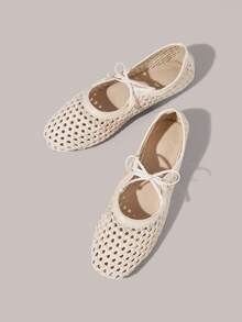 Styleloop Women's Buckle Design Daily Travel Versatile Fashion Flat Shoes Fall Shoes - rice apricot - View 1