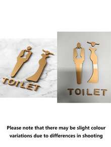 1PC Acrylic Toilet Sign With 3D Male & Female Symbols, Office & Public Restroom Indication Plaque Best Gifts Birthday Graduation - multicolor - View 13
