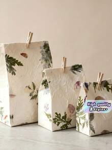 Rough Texture Handmade Paper Bags, Premium Souvenir Gift Bags, Christmas Holiday Gift Packaging Bags, Reusable Present Wrapping Pouches For Party Favors - View 1