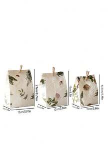 Rough Texture Handmade Paper Bags, Premium Souvenir Gift Bags, Christmas Holiday Gift Packaging Bags, Reusable Present Wrapping Pouches For Party Favors - View 3