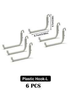 White Plastic Pegboard Wall Organizer Set With Shelves Hooks Storage Cups, DIY Splice Wall Mount Hole Display Rack, Easy Installation Space-Saving Storage For Stationery Photos Small Decor, Desk Wall Storage For Bedroom Study Office - White - View 14