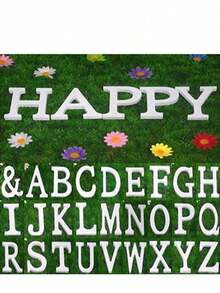 1/10/26pc Wooden Decorative Letter Design Home Decor Crafts, Free Combination Decorative Freestanding Wooden Letter Slices For Handicrafts, Family Gatherings, Birthday Parties, Weddings And Other Event Decorations - White - View 5