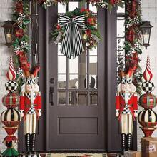 1 Pack/2 Packs Boxwood Wreath Belt Decorative Band, Used For Front Door Porch Decoration (Black And White Striped) - Black - View 6
