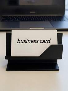 1PC Large Capacity Premium Metal Business Card Holder Display Organizer Black Minimalist Durable Scratch Resistant Non Slip Portable For Office Desk Home Conference Reception Exhibition Professionals Entrepreneurs White Collar Workers Gift - multicolor - View 5