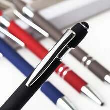 20 buah/Set Pulpen Ballpoint Aneka Warna dengan Stylus, Cocok untuk Layar Sentuh, Tinta Hitam Cepat Kering, Desain Bodi Pulpen Logam 2-in-1, Ujung Sedang (1.0mm), Menulis Halus, Dengan Klip - Ideal untuk Pelajar dan Penggunaan Kantor, Penting untuk Musim Kembali ke Sekolah - 20 buah - View 6