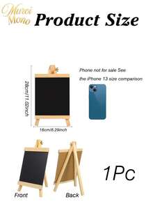Cirelle 1-Piece Decorative Chalkboard Tabletop Chalkboard Sign-Available In 3 Sizes. Wooden Message Board With Easel, Perfect For Wedding Decorations, Kitchen Menus, Restaurants, And Parties. - 1PC - View 8