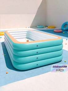 1 Piece Of Super Large Inflatable Swimming Pool, Thick-Walled Adult Swimming Pool, Family Backyard Swimming Pool, Suitable For Garden, Summer Water Park Family Pool, Portable Easy Swimming Pool - Orange Green - View 1