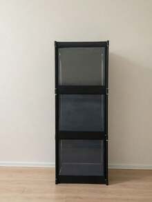 4 Layer 1pc Dustproof Storage Cabinet With Lid, Wardrobe, Bookcase, Storage Rack, Improves Space, Stable And Stylish, Easy To Assemble And Disassemble, Portable, Suitable For Living Room, Bedroom, Entrance, Office - Multicolor - View 4