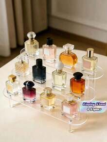 1pc Transparent Acrylic Tiered Display Stand, Versatile Desktop Acrylic Organizer For Figurines, Perfumes, Cosmetics, Accessories. Multi-Layer Organizer Display Stand Cake Stand Perfume Rack, Home Storage Display Stand Jewelry Cosmetics Display Stand - Multicolor - View 1