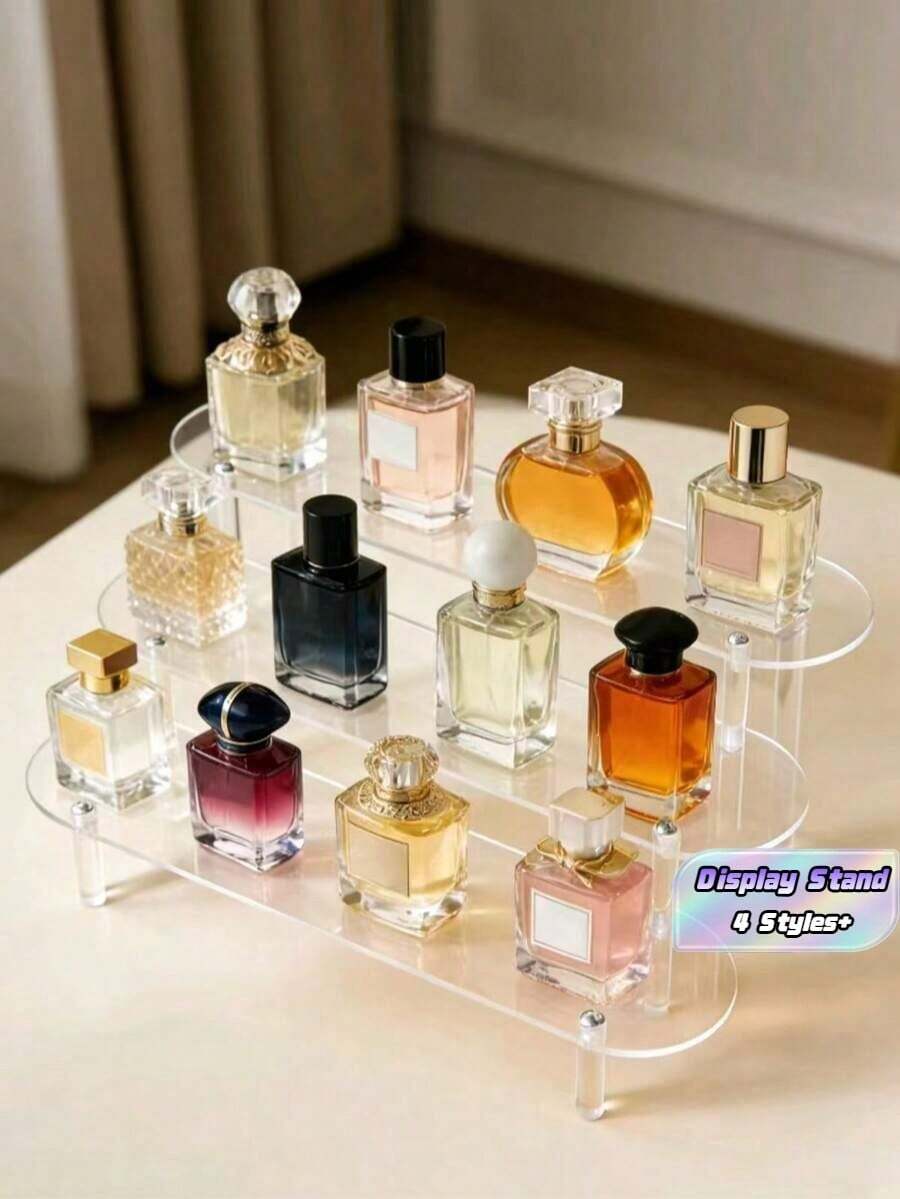 1pc Transparent Acrylic Tiered Display Stand, Versatile Desktop Acrylic Organizer For Figurines, Perfumes, Cosmetics, Accessories. Multi-Layer Organizer Display Stand Cake Stand Perfume Rack, Home Storage Display Stand Jewelry Cosmetics Display Stand - Multicolor - View 1