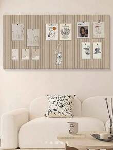1pc Textured Striped Felt Wall Panel - Self-Adhesive Reusable Memo Board, Suitable For Home/Office, No Drilling Required, Can Be Used As Photo Display Rack And Key Holder, Party Backdrop, With Diy Decorative Function (Can Be Used To Store - Multicolor - View 6