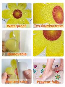 10pcs/20pcs Assorted Size Flower-Shaped Non-Slip Bath Tub Decor Stickers - Multicolor - View 6