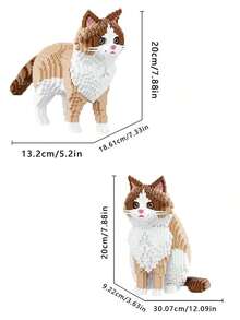 Set Balok Bangunan Model Hewan Peliharaan Dewasa, Kucing Ragdoll Mewah/Kucing Persia/Kucing Biru/Kucing Sapi/Kucing Oranye/Kucing Belang/Kucing Hitam/Kucing Kaliko/Kucing Mahkota, Mainan Konstruksi Modular, Membantu Meredakan Stres dan Mengurangi Kecemasan, Model Balok Bangunan yang Ringkas dan Indah - Berbagai warna - View 2
