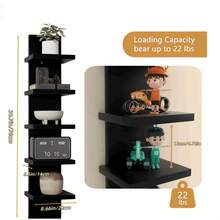 Simple, Thin Wall-Mounted Storage Rack 3/5 Layers (Pvc Material), Wall-Mounted Storage Rack, Wall Rack, Wall-Mounted Acrylic Storage Rack, Wall-Mounted Floating Shelf, Multi-Functional Anime Character Display Storage Rack, Floating Wall-Mounted - Multicolor - View 6
