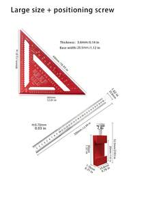 1/2件鋁合金雙刻度三角尺 角度尺 木工三角方尺 椽架工具 木工與木工測量工具 - 多色 - 查看 13