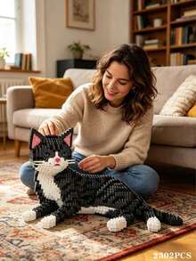 Set Balok Bangunan Model Hewan Peliharaan Dewasa, Kucing Ragdoll Mewah/Kucing Persia/Kucing Biru/Kucing Sapi/Kucing Oranye/Kucing Belang/Kucing Hitam/Kucing Kaliko/Kucing Mahkota, Mainan Konstruksi Modular, Membantu Meredakan Stres dan Mengurangi Kecemasan, Model Balok Bangunan yang Ringkas dan Indah - Berbagai warna - View 14