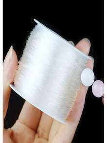1 Roll Of 0.5-1.0mm Handmade DIY Crystal Transparent Elastic Thread, Suitable For DIY Bead Making, Jewelry Making, Handmade Crafts Making - Very Suitable For Wearing Crystal Beads, Agate Jade Bracelets - Multicolor - View 2