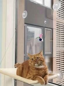 1pc Cat Hammock, Hanging Window Cat Bed, Plastic Material Pet Bed, Suitable For Cats & Small Dogs, Window Mounting Fixture, 4kg Load Capacity, Pet Accessory - Multicolor - View 7