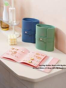 1PC Large Capacity PU Leather Waterproof Anti Oxidation Secure Buckle Foldable Roll Up Book Style Layered Jewelry Organizer Pouch With Multifunctional Display Holder For Earrings Rings Necklaces Travel Home Gift For Women Must Have Storage Solution - Multicolor - View 5