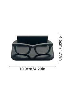 1PC Metal Modern Minimalist Creative Eyeglasses Shape Sturdy Non Slip Scratch Resistant Black Business Card Holder Stand For Office Front Desk Reception Conference Room Professional Office Supplies Desk Organizer - multicolor - View 3