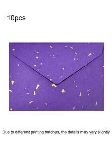 Gold-Flecked Special Paper Envelope & Letter Set, Vintage Thick Premium Invitation Card, Postcard, Wax Seal - A - View 19