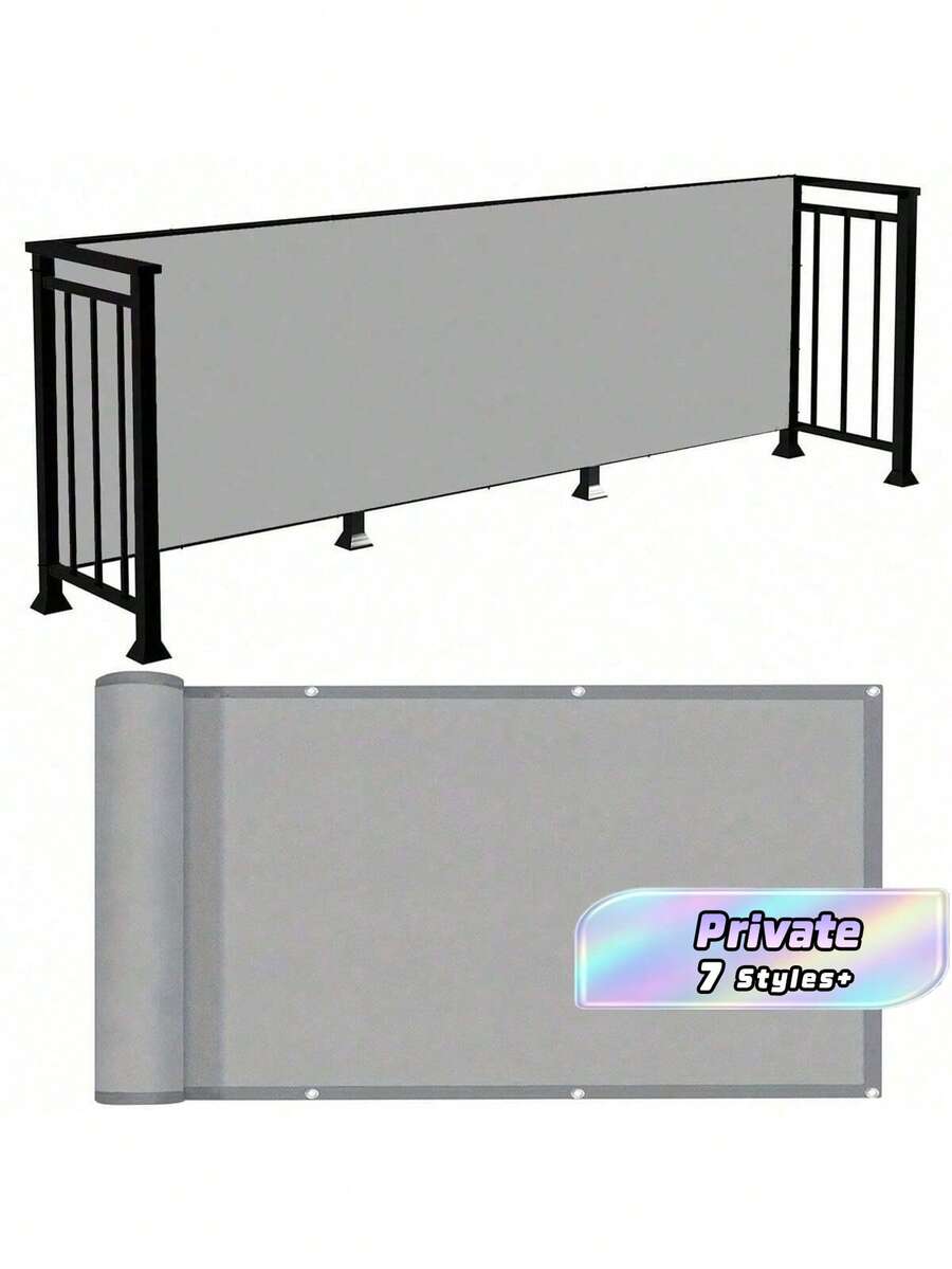 Opaque Privacy Screen Cover, UV Protection Fence For Balcony, Apartment Railing, Outdoor Patio, Platform, Porch - grey - View 1