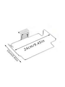 1 gói giá treo túi rác hình chữ nhật gắn cửa tủ, giá đỡ túi rác tiết kiệm không gian với kẹp chống trượt chắc chắn, không cần điện, thiết kế nhỏ gọn phù hợp góc hẹp, tông màu trung tính thanh lịch, đa năng cho bồn rửa bếp, bàn trang điểm phòng tắm, bàn làm việc văn phòng - Bạc - Xem 2