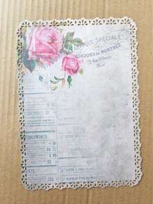 1 Pack (10 Sheets) Vintage Floral Stationery Paper, Hollow Border Decorative Background Scrapbook Paper - Multicolor - View 9