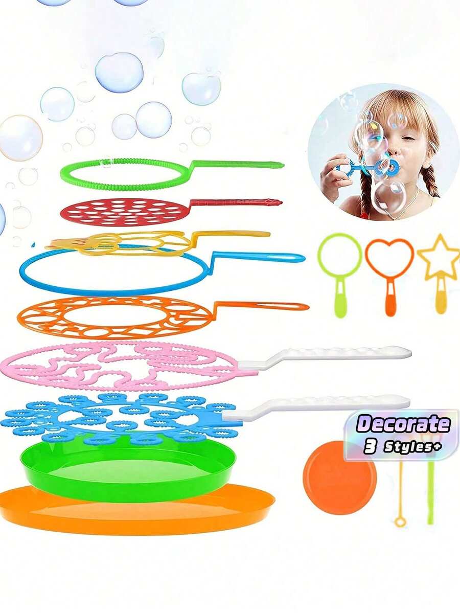 Bubble Wand Set - Large Size Bubble Wand, Fun Bubble Machine With Tray, Perfect For Outdoor Play, Birthday Parties & Games. Suitable For All Ages (Bubble Solution Not Included). Bubble Toys, Bubble Wands, Bubble Machines - Multicolor - View 1