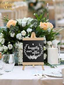 Cirelle 1-Piece Decorative Chalkboard Tabletop Chalkboard Sign-Available In 3 Sizes. Wooden Message Board With Easel, Perfect For Wedding Decorations, Kitchen Menus, Restaurants, And Parties. - 1PC - View 4
