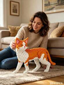 Set Balok Bangunan Model Hewan Peliharaan Dewasa, Kucing Ragdoll Mewah/Kucing Persia/Kucing Biru/Kucing Sapi/Kucing Oranye/Kucing Belang/Kucing Hitam/Kucing Kaliko/Kucing Mahkota, Mainan Konstruksi Modular, Membantu Meredakan Stres dan Mengurangi Kecemasan, Model Balok Bangunan yang Ringkas dan Indah - Berbagai warna - View 15