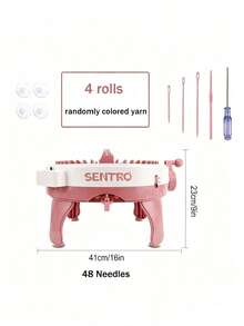 MAZHA Sentro 22/40/48 Needle Hand Knitting LoomKit, DIY Scarf, Hat, Sweater And Socks For Adults, WithRow Counter - pink - View 20