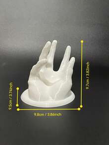 1PC Realistic Palm Business Card Holder Sturdy Base Desk Organizer Office Home Reception Minimalist Workspace Decor Compatible Cards Cute Accessory Storage Rack Executive Gift Trending Now - A - View 5