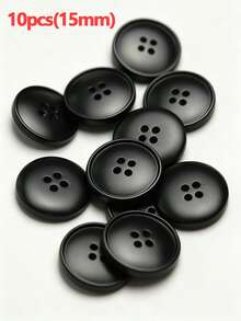 Vintage Imitation Wooden Concave Four-Hole Buttons Multicolor Resin Sewing Fasteners Bulk Supply For Overcoat, Windbreaker, Suit, Handmade Garment Sewing Supplies - black - View 5