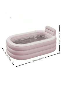 Freestanding Bathtub, Inflatable Bathtub, Bath Ball (Random Color) Combo Set, Ideal For Bathroom Soaking, Post-Work Relaxation, Gym Ice Bath Tub, Durable Pvc Material, Foldable For Storage, 2 Size Options, Included Bath Ball, Suited For Compact - A - View 8