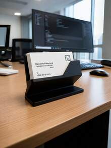 1PC Large Capacity Premium Metal Business Card Holder Display Organizer Black Minimalist Durable Scratch Resistant Non Slip Portable For Office Desk Home Conference Reception Exhibition Professionals Entrepreneurs White Collar Workers Gift - multicolor - View 7